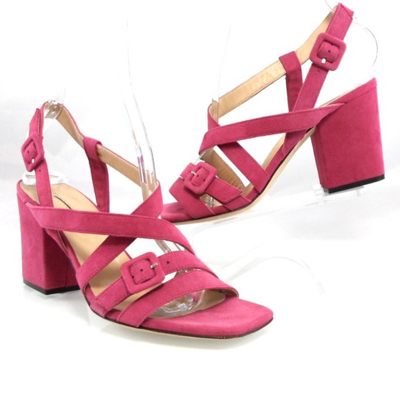 NEW$455 SERGIO ROSSI Royal Suede Block Heel Sandals Strappy Buckled Slingback 37 - Picture 17 of 17